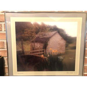 Framed Huddle Image, Spring House, Signed by Linda J. Huddle '91, Professionally